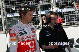 27.03.2011 Melbourne, Australia,  Jenson Button (GBR), McLaren Mercedes - Formula 1 World Championship, Rd 01, Australian Grand Prix, Sunday Pre-Race Grid