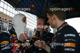 27.03.2011 Melbourne, Australia,  Sebastian Vettel (GER), Red Bull Racing and Christian Horner (GBR), Red Bull Racing, Sporting Director - Formula 1 World Championship, Rd 01, Australian Grand Prix, Sunday Pre-Race Grid