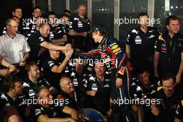 27.03.2011 Melbourne, Australia, Sebastian Vettel (GER), Red Bull Racing - Formula 1 World Championship, Rd 01, Australian Grand Prix, Sunday Podium