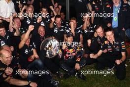 27.03.2011 Melbourne, Australia, Sebastian Vettel (GER), Red Bull Racing - Formula 1 World Championship, Rd 01, Australian Grand Prix, Sunday Podium