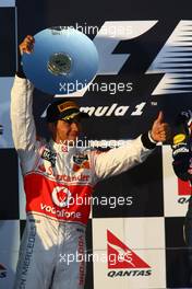 27.03.2011 Melbourne, Australia,  Lewis Hamilton (GBR), McLaren Mercedes - Formula 1 World Championship, Rd 01, Australian Grand Prix, Sunday Podium