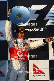 27.03.2011 Melbourne, Australia,  Lewis Hamilton (GBR), McLaren Mercedes - Formula 1 World Championship, Rd 01, Australian Grand Prix, Sunday Podium