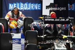 27.03.2011 Melbourne, Australia,  Lewis Hamilton (GBR), McLaren Mercedes - Formula 1 World Championship, Rd 01, Australian Grand Prix, Sunday Podium