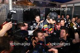 27.03.2011 Melbourne, Australia, Sebastian Vettel (GER), Red Bull Racing - Formula 1 World Championship, Rd 01, Australian Grand Prix, Sunday Podium