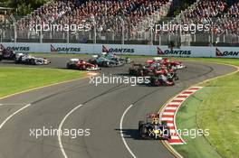 27.03.2011 Melbourne, Australia, Sebastian Vettel (GER), Red Bull Racing, race start - Formula 1 World Championship, Rd 01, Australian Grand Prix, Sunday Race