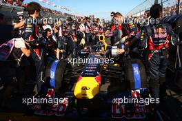27.03.2011 Melbourne, Australia,  Sebastian Vettel (GER), Red Bull Racing on the grid - Formula 1 World Championship, Rd 01, Australian Grand Prix, Sunday Race