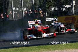 27.03.2011 Melbourne, Australia,  Felipe Massa (BRA), Scuderia Ferrari and Sergio Perez (MEX), Sauber F1 Team  - Formula 1 World Championship, Rd 01, Australian Grand Prix, Sunday Race