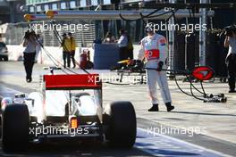 27.03.2011 Melbourne, Australia,  Jenson Button (GBR), McLaren Mercedes with a drive through penalty - Formula 1 World Championship, Rd 01, Australian Grand Prix, Sunday Race