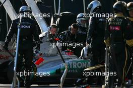 27.03.2011 Melbourne, Australia,  Michael Schumacher (GER), Mercedes GP Petronas F1 Team retires from the race - Formula 1 World Championship, Rd 01, Australian Grand Prix, Sunday Race