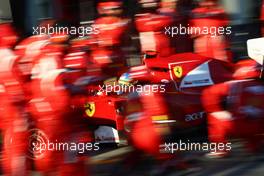 27.03.2011 Melbourne, Australia,  Fernando Alonso (ESP), Scuderia Ferrari pit stop - Formula 1 World Championship, Rd 01, Australian Grand Prix, Sunday Race