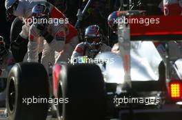 27.03.2011 Melbourne, Australia,  Lewis Hamilton (GBR), McLaren Mercedes pit stop - Formula 1 World Championship, Rd 01, Australian Grand Prix, Sunday Race