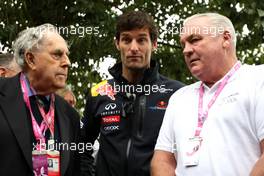 26.03.2011 Melbourne, Australia,  Sir Jack Brabham (AUS), Mark Webber (AUS), Red Bull Racing and Alan Jones (AUS) - Formula 1 World Championship, Rd 01, Australian Grand Prix, Saturday