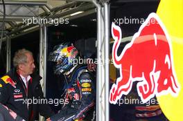 26.03.2011 Melbourne, Australia,  Helmut Marko (AUT), Red Bull Racing, Red Bull Advisor and Sebastian Vettel (GER), Red Bull Racing - Formula 1 World Championship, Rd 01, Australian Grand Prix, Saturday Practice