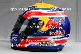 24.03.2011 Melbourne, Australia,  Helmet of Mark Webber (AUS), Red Bull Racing  - Formula 1 World Championship, Rd 01, Australian Grand Prix, Thursday