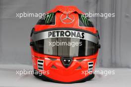 24.03.2011 Melbourne, Australia,  Helmet of Michael Schumacher (GER), Mercedes GP  - Formula 1 World Championship, Rd 01, Australian Grand Prix, Thursday