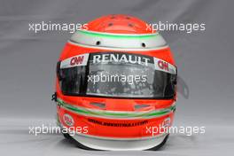 24.03.2011 Melbourne, Australia,  Helmet of Jarno Trulli (ITA), Team Lotus  - Formula 1 World Championship, Rd 01, Australian Grand Prix, Thursday