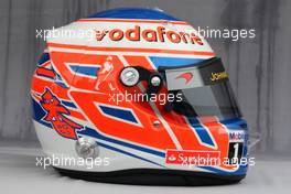 24.03.2011 Melbourne, Australia,  Helmet of Jenson Button (GBR), McLaren Mercedes  - Formula 1 World Championship, Rd 01, Australian Grand Prix, Thursday
