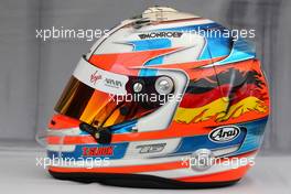 24.03.2011 Melbourne, Australia,  Helmet of Timo Glock (GER), Virgin Racing  - Formula 1 World Championship, Rd 01, Australian Grand Prix, Thursday