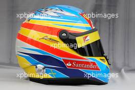 24.03.2011 Melbourne, Australia,  Helmet of Fernando Alonso (ESP), Scuderia Ferrari  - Formula 1 World Championship, Rd 01, Australian Grand Prix, Thursday