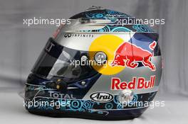 24.03.2011 Melbourne, Australia,  Helmet of Sebastian Vettel (GER), Red Bull Racing  - Formula 1 World Championship, Rd 01, Australian Grand Prix, Thursday