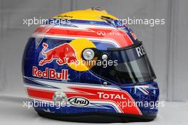 24.03.2011 Melbourne, Australia,  Helmet of Mark Webber (AUS), Red Bull Racing  - Formula 1 World Championship, Rd 01, Australian Grand Prix, Thursday