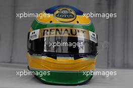 24.03.2011 Melbourne, Australia,  Helmet of Bruno Senna (BRE), test driver, Renault F1 Team  - Formula 1 World Championship, Rd 01, Australian Grand Prix, Thursday
