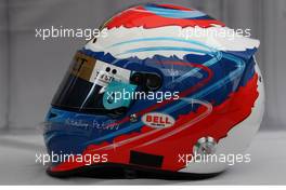 24.03.2011 Melbourne, Australia,  Helmet of Vitaly Petrov (RUS), Lotus Renalut F1 Team  - Formula 1 World Championship, Rd 01, Australian Grand Prix, Thursday