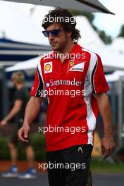 23.03.2011 Melbourne, Australia,  Fernando Alonso (ESP), Scuderia Ferrari - Formula 1 World Championship, Rd 01, Australian Grand Prix, Wednesday