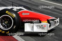 11.03.2011 Barcelona, Spain,  Hispania Racing F1 Team, HRT unveils the new F111, technical detail front wing - Formula 1 Testing - Formula 1 World Championship