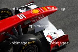 11.03.2011 Barcelona, Spain,  Scuderia Ferrari front wing - Formula 1 Testing - Formula 1 World Championship