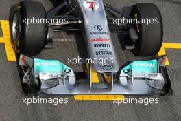 11.03.2011 Barcelona, Spain,  Mercedes GP front wing detail - Formula 1 Testing - Formula 1 World Championship