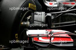 09.03.2011 Barcelona, Spain,  McLaren Mercedes front suspension detail - Formula 1 Testing - Formula 1 World Championship