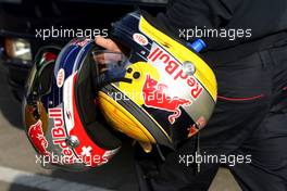 09.03.2011 Barcelona, Spain,  Helmets of Sebastien Buemi (SUI), Scuderia Toro Rosso  - Formula 1 Testing - Formula 1 World Championship