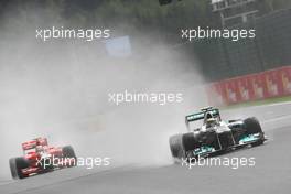 26.08.2011 Spa Francorchamps, Belgium,  Nico Rosberg (GER), Mercedes GP Petronas F1 Team - Formula 1 World Championship, Rd 12, Belgian Grand Prix, Friday Practice