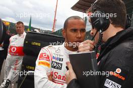 28.08.2011 Spa Francorchamps, Belgium,  Lewis Hamilton (GBR), McLaren Mercedes  - Formula 1 World Championship, Rd 12, Belgian Grand Prix, Sunday Pre-Race Grid
