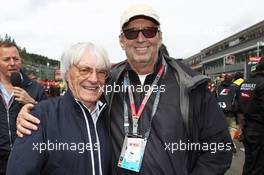 28.08.2011 Spa Francorchamps, Belgium,  Bernie Ecclestone (GBR) with Eric Clapton - Formula 1 World Championship, Rd 12, Belgian Grand Prix, Sunday Pre-Race Grid