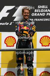 28.08.2011 Spa Francorchamps, Belgium,  Sebastian Vettel (GER), Red Bull Racing  - Formula 1 World Championship, Rd 12, Belgian Grand Prix, Sunday Podium