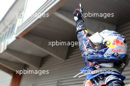 28.08.2011 Spa Francorchamps, Belgium,  Sebastian Vettel (GER), Red Bull Racing - Formula 1 World Championship, Rd 12, Belgian Grand Prix, Sunday Podium
