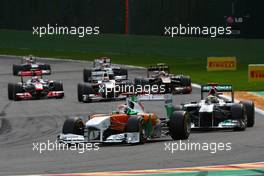 28.08.2011 Spa Francorchamps, Belgium,  Adrian Sutil (GER), Force India  - Formula 1 World Championship, Rd 12, Belgian Grand Prix, Sunday Race