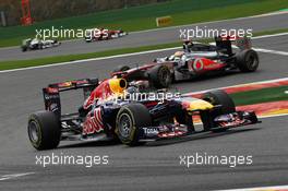 28.08.2011 Spa Francorchamps, Belgium,  Sebastian Vettel (GER), Red Bull Racing - Formula 1 World Championship, Rd 12, Belgian Grand Prix, Sunday Race