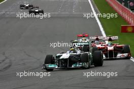 28.08.2011 Spa Francorchamps, Belgium, Nico Rosberg (GER), Mercedes GP  - Formula 1 World Championship, Rd 12, Belgian Grand Prix, Sunday Race