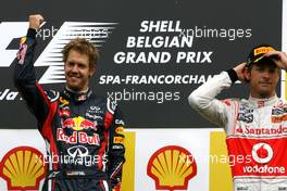 28.08.2011 Spa Francorchamps, Belgium, Sebastian Vettel (GER), Red Bull Racing and Jenson Button (GBR), McLaren Mercedes  - Formula 1 World Championship, Rd 12, Belgian Grand Prix, Sunday Race