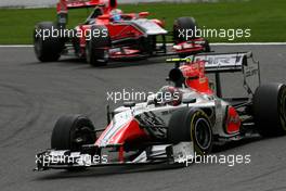 28.08.2011 Spa Francorchamps, Belgium, Vitantonio Liuzzi (ITA), HRT Formula One Team  - Formula 1 World Championship, Rd 12, Belgian Grand Prix, Sunday Race