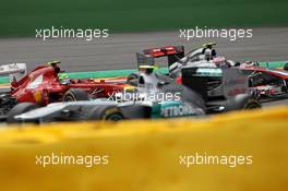 28.08.2011 Spa Francorchamps, Belgium,  Felipe Massa (BRA), Scuderia Ferrari and Jenson Button (GBR), McLaren Mercedes - Formula 1 World Championship, Rd 12, Belgian Grand Prix, Sunday Race