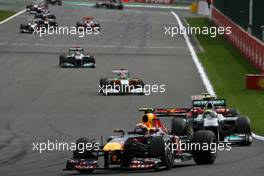 28.08.2011 Spa Francorchamps, Belgium, Mark Webber (AUS), Red Bull Racing  - Formula 1 World Championship, Rd 12, Belgian Grand Prix, Sunday Race