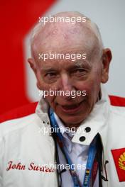 27.08.2011 Spa Francorchamps, Belgium,  John Surtees (GBR), former F1 and Motorcycle world champion - Formula 1 World Championship, Rd 12, Belgian Grand Prix, Saturday Practice