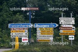 25.08.2011 Spa Francorchamps, Belgium,  Road signs - Formula 1 World Championship, Rd 12, Belgian Grand Prix, Thursday