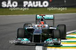 25.11.2011 Interlargos, Brazil,  Michael Schumacher (GER), Mercedes GP  - Formula 1 World Championship, Rd 19, Brazilian Grand Prix, Friday Practice