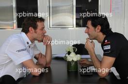 25.11.2011 Sao Paulo, Brazil, Alex Wurz and Pedro de la Rosa  - Formula 1 World Championship, Rd 19, Brazilian Grand Prix, Friday Practice