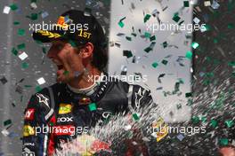 27.11.2011 Sao Paulo, Brazil, Mark Webber (AUS), Red Bull Racing  - Formula 1 World Championship, Rd 19, Brazilian Grand Prix, Sunday Podium